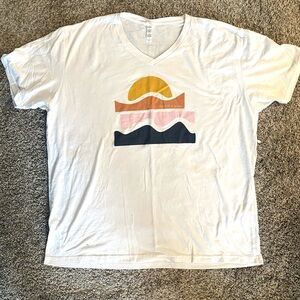 NWOT Soft Christian V-Neck Graphic Tee - “Be Still and Know”